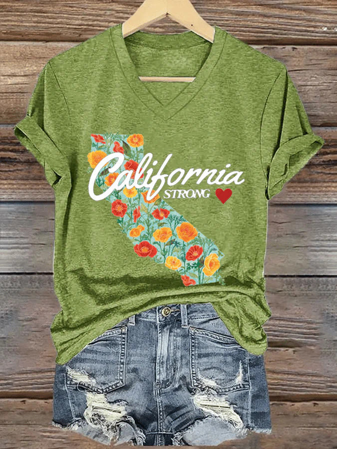 V-neck Casual Short Sleeve C Women’s Top - Green / S