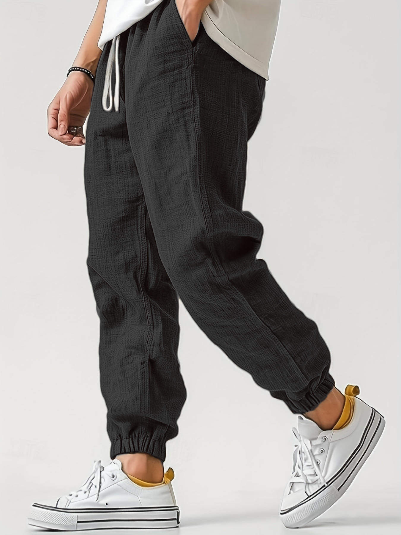 Outdoor Slim-fitting Ankle-tied Pants Sports Pants - Black / S