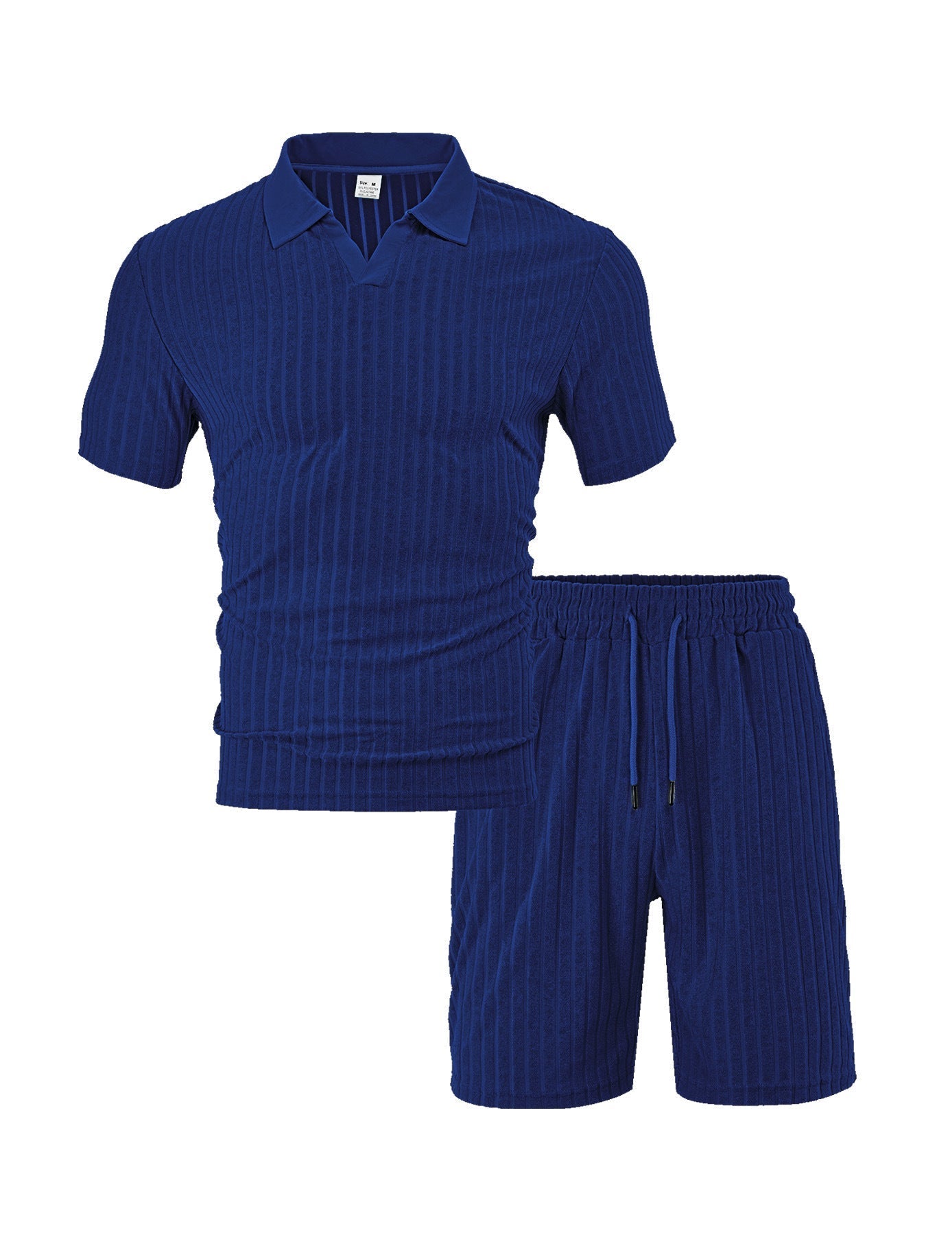 Men’s Breathable Figured Cloth Crew Neck Casual Sports Suit - Navy Blue / S