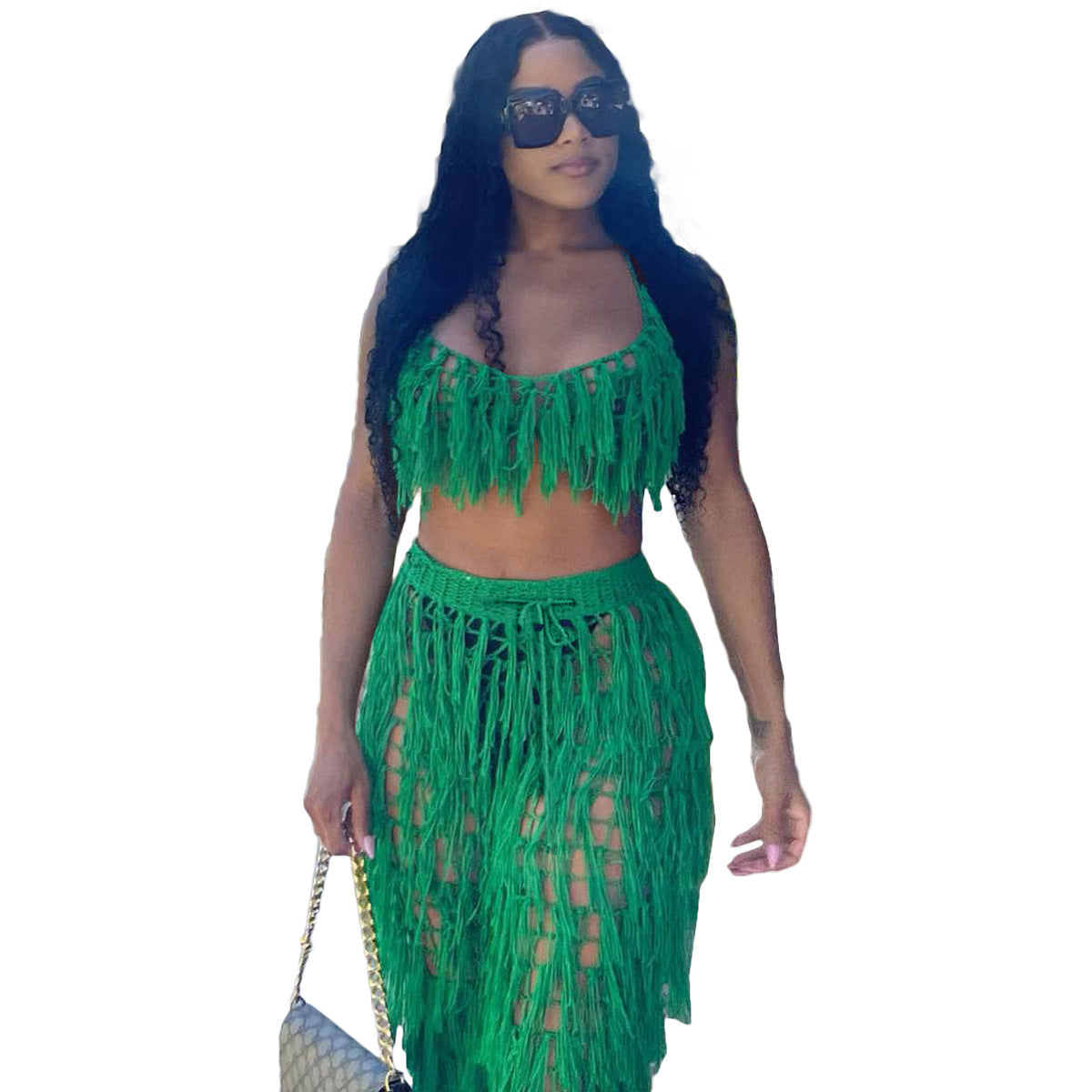 Explosive Color High-End Fashion Online - Green / S
