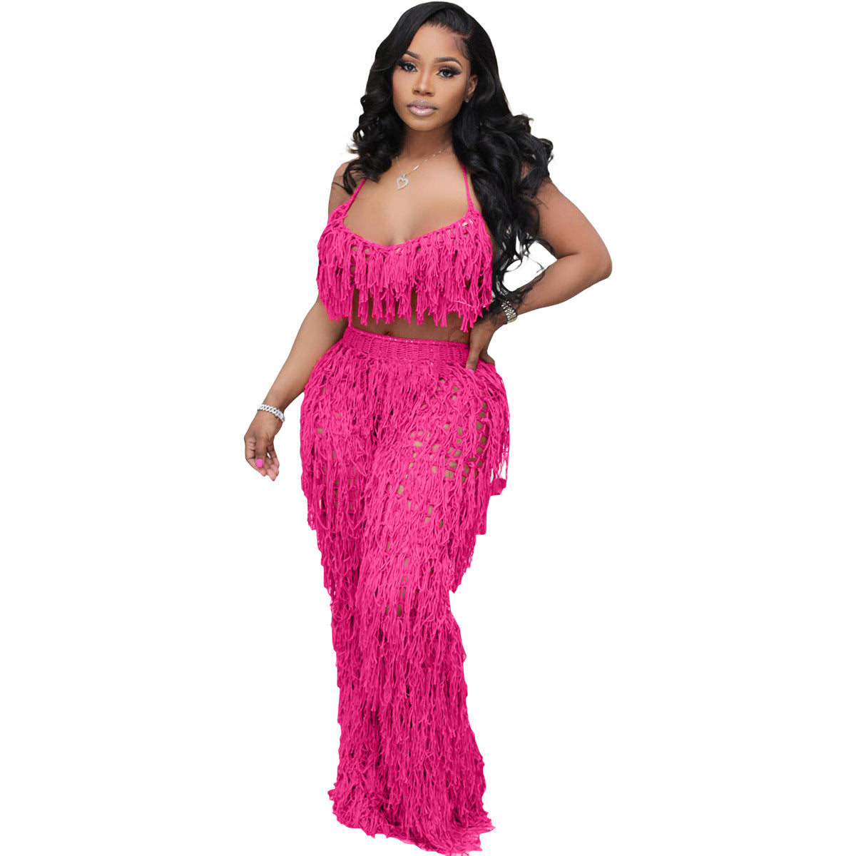 Explosive Color High-End Fashion Online - Rose Red / S