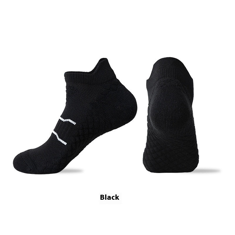 Outdoor Towel Bottom Couple Professional Socks For Running - Black / M(33to38)