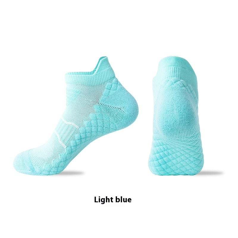 Outdoor Towel Bottom Couple Professional Socks For Running - Light Blue / M(33to38)