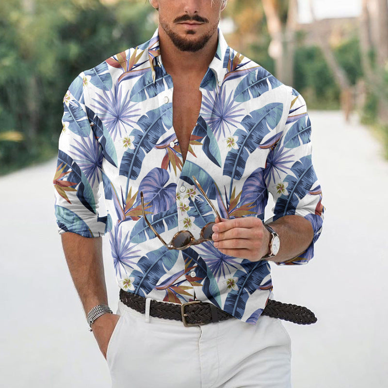 Men’s Loose Floral Shirt Beach Retro - 2 Style / S