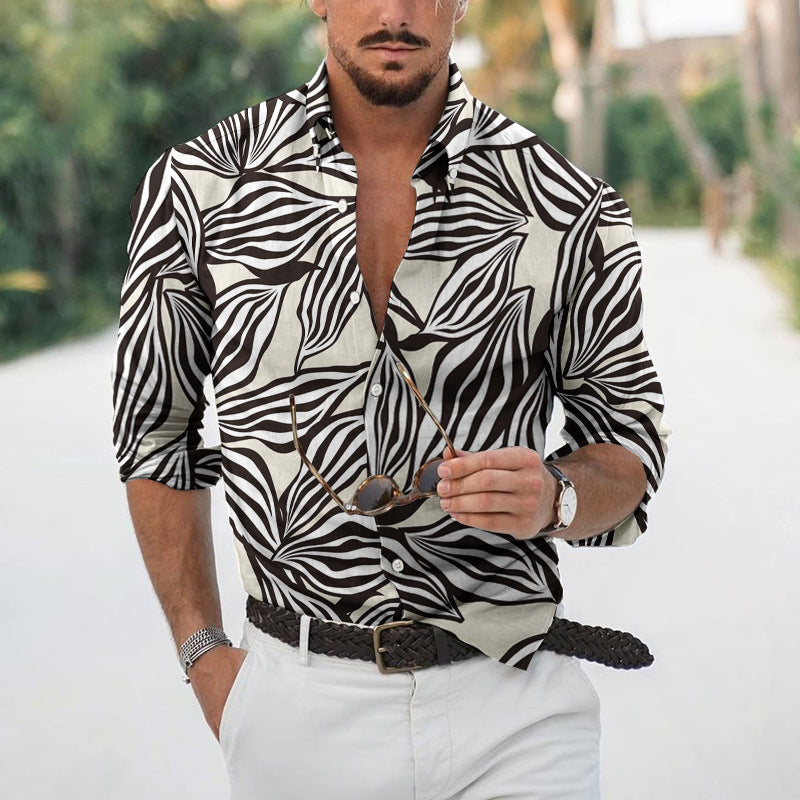 Men’s Loose Floral Shirt Beach Retro - 4 Style / S