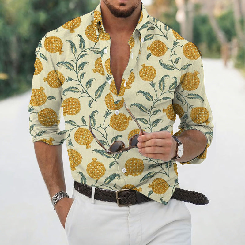 Men’s Loose Floral Shirt Beach Retro - 8 Style / S