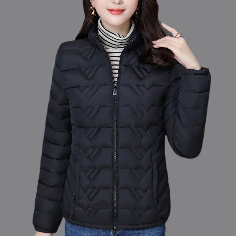 Korean Style Loose Short Thick Small Cotton-padded Jacket - Black / XL