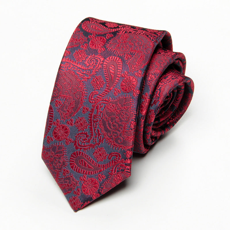 Korean Style Men’s Business Formal Business Working Tie - A4502 Wine Red