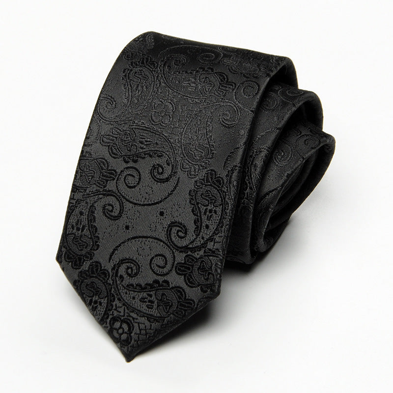 Korean Style Men’s Business Formal Business Working Tie - A4503 Black