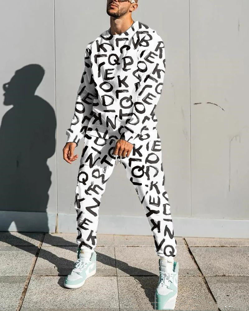 Round Neck Sweater Loose Casual Suit Color Matching Printing - Style5 / S