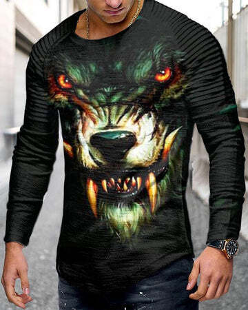 Men’s T-Shirt 3D Print Graphic Crew Neck Print - 2 Style / S