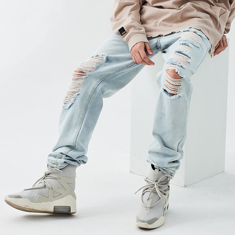 Men’s Loose High Street Ripped Jeans