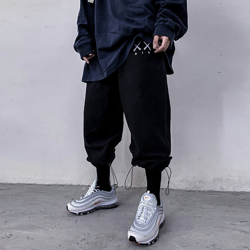 Drawstring loose slacks