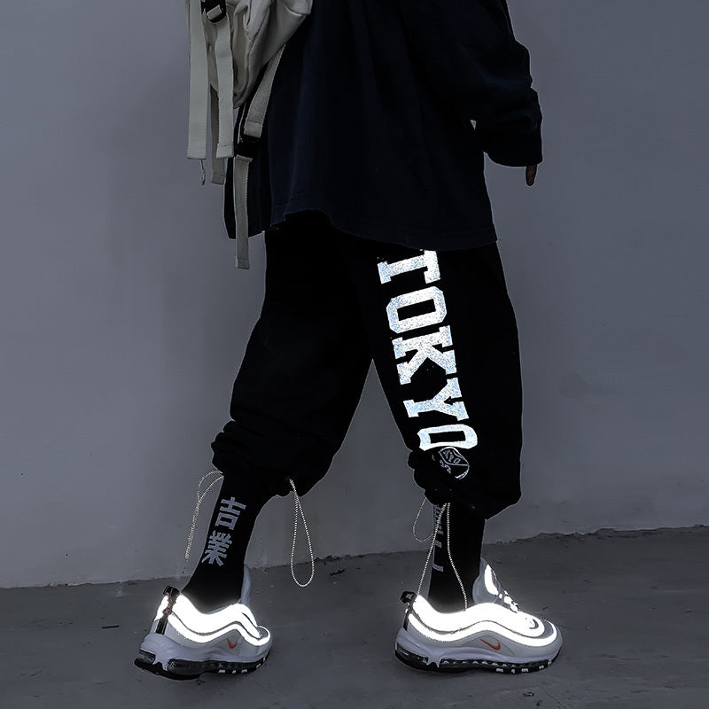 Drawstring loose slacks - Black / M