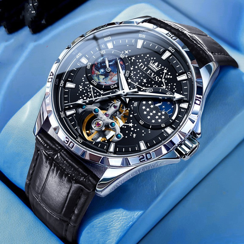 Exquisite 42mm Movement A Luxury Clothing Statement - Black Leather Book Black