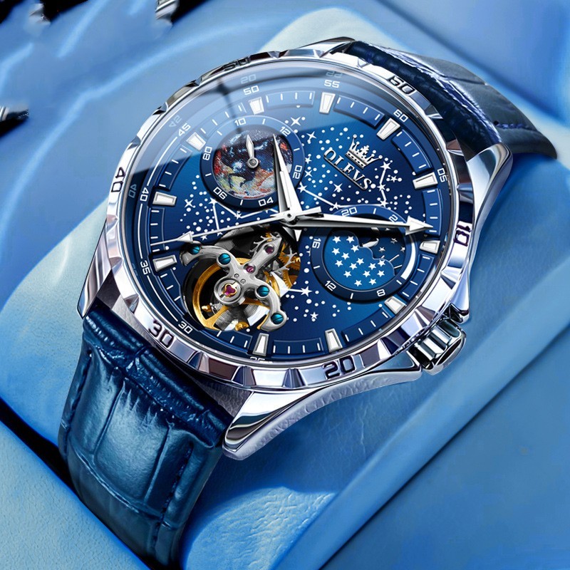 Exquisite 42mm Movement A Luxury Clothing Statement - Blue Leather Blue