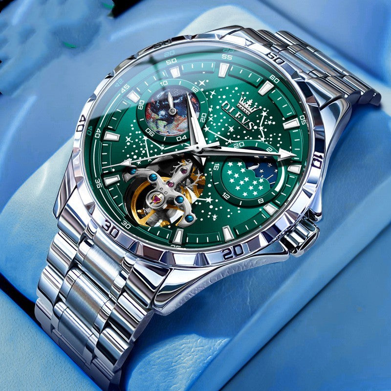 Exquisite 42mm Movement A Luxury Clothing Statement - Steel Belt Green
