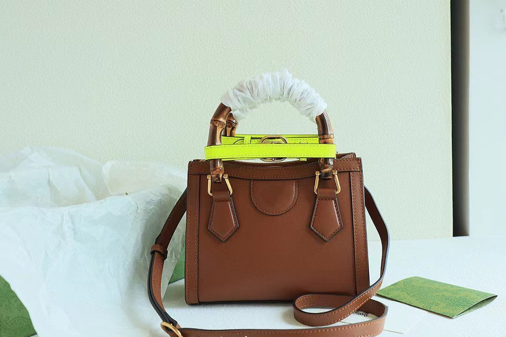 Exquisite Leather Bag Luxury Clothing High-End Fashion Online - Dark brown / 20x16x10cm