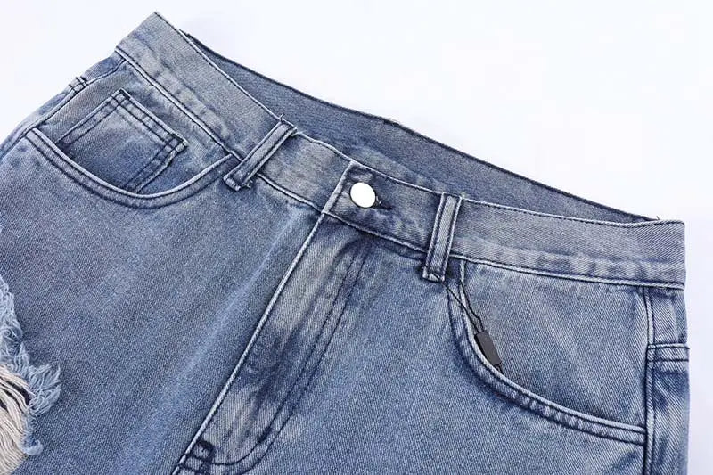 Worn Out Cat Whisker Jeans Loose Personality Hip-hop Straight Pants