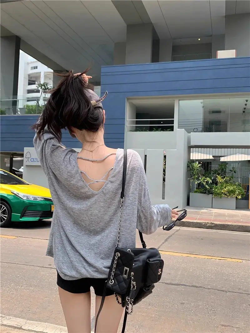Blue Sweet Hot Girl Sun Protection Top