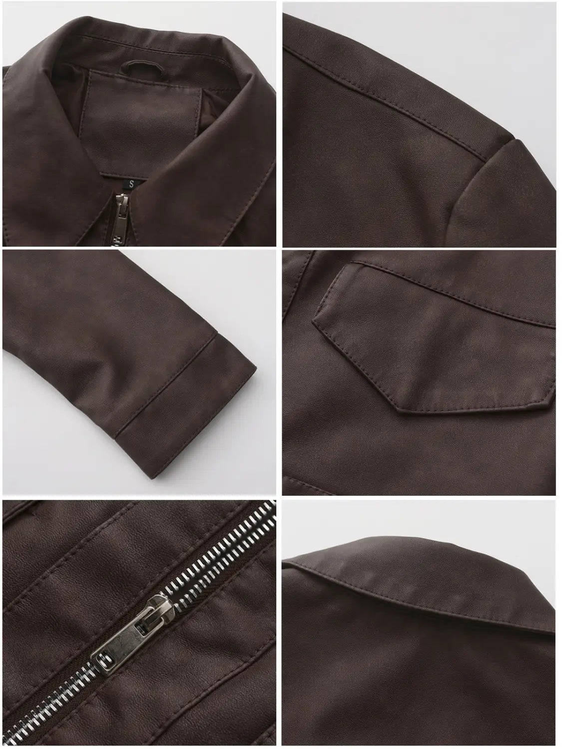 Women’s Long-sleeved Fashionable Faux Leather Jacket