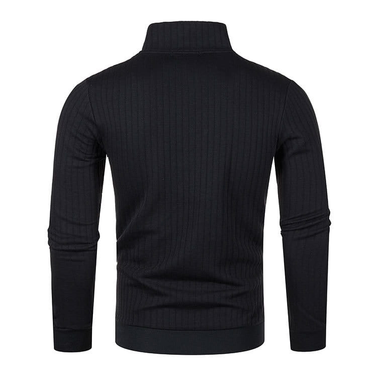 Leisure Pullover Men’s Half-high Collar Zip Sweater