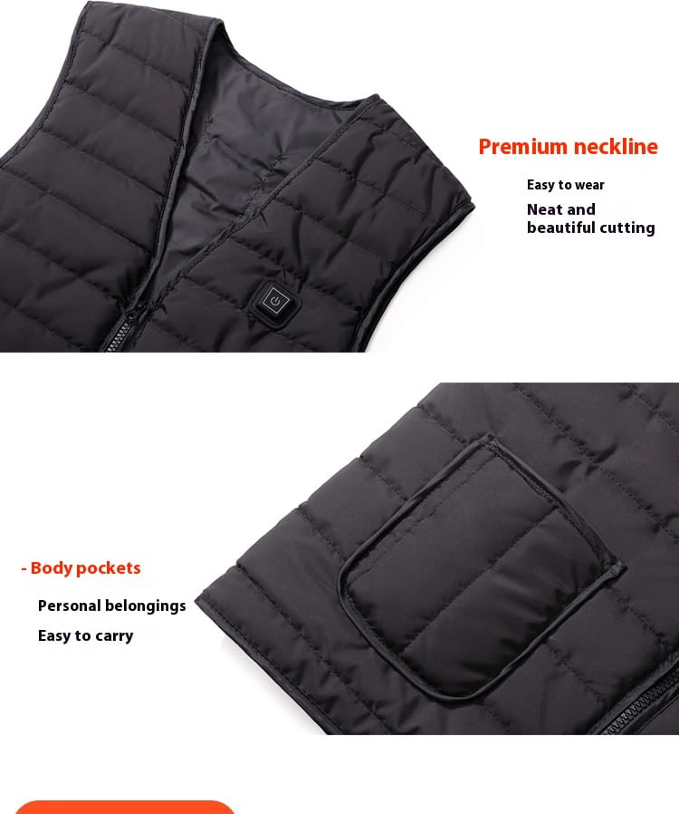 Heating Vest Three-gear Electric Heating Temperature Control Warm Men And Women