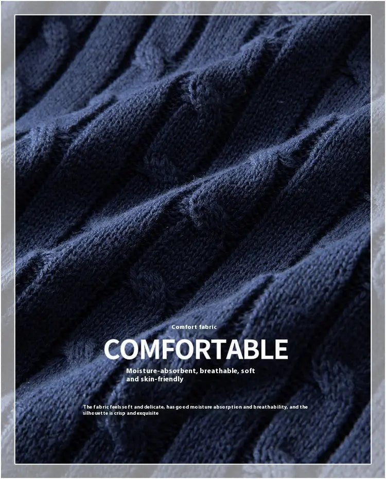 Men’s Fleece-lined Thick Neck Sweater