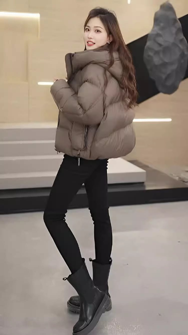 Women’s Short Cotton Jacket Hooded Loose Coat