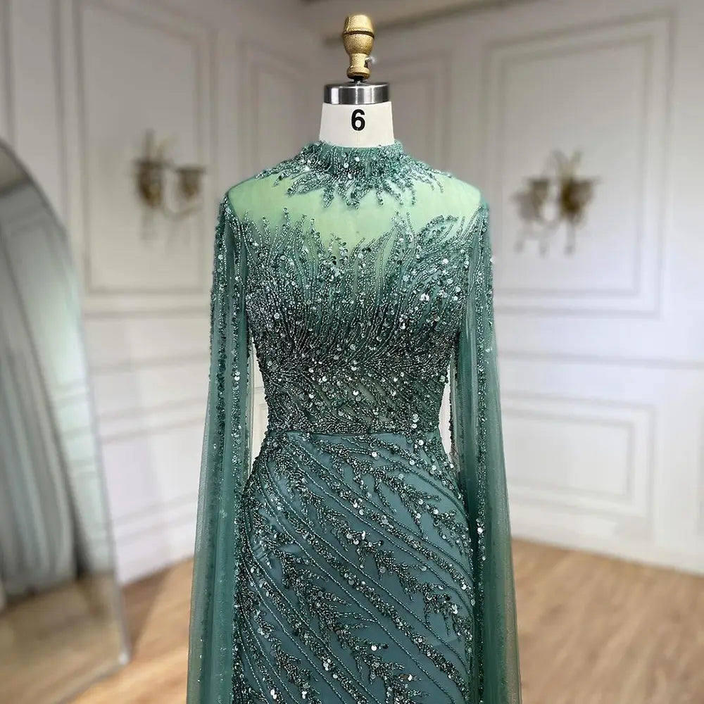 Elegant Flying Sleeves High-end Elegant Fishtail Banquet Host Dress