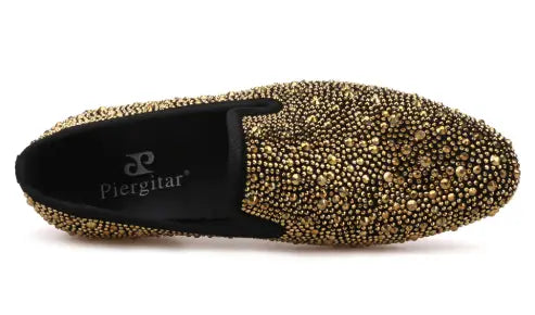Black abrasive leather golden diamond men’s Lefu shoes pedal casual shoes