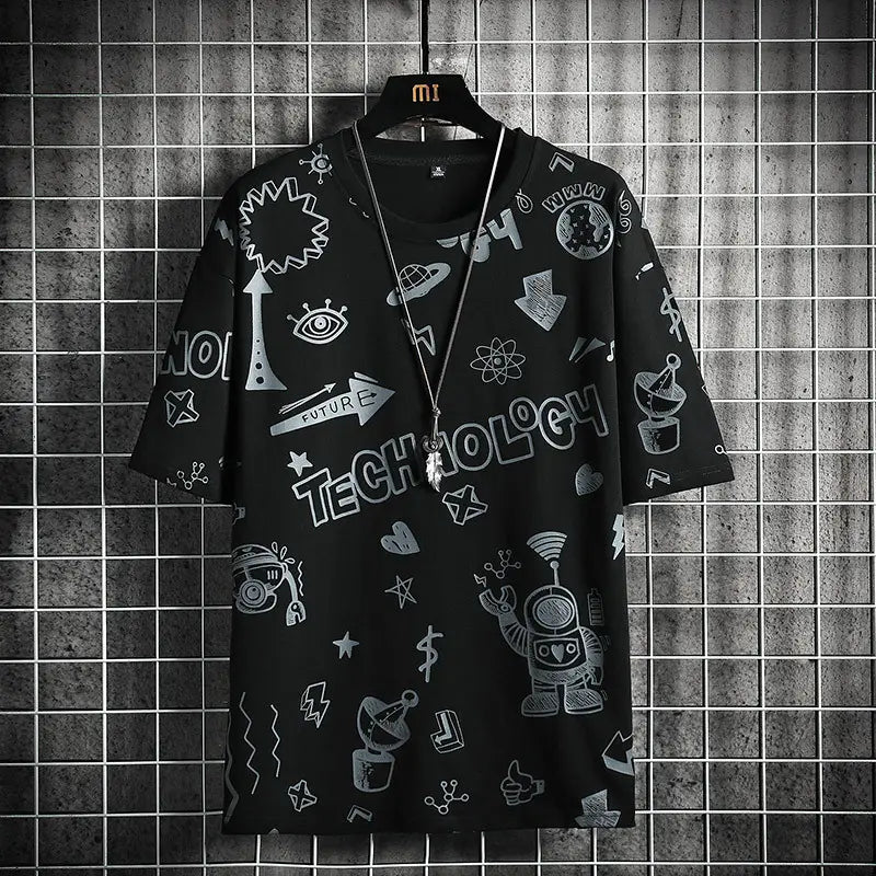Men’s Teenage Fashion Trendy Short Sleeve T-shirt