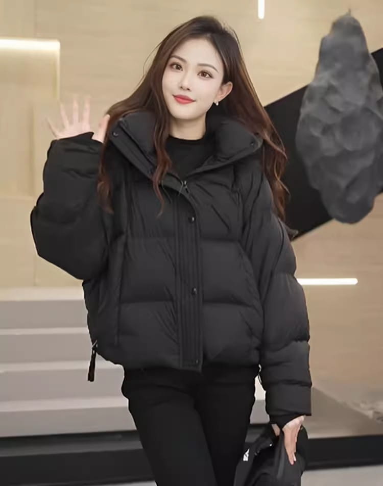 Women’s Short Cotton Jacket Hooded Loose Coat