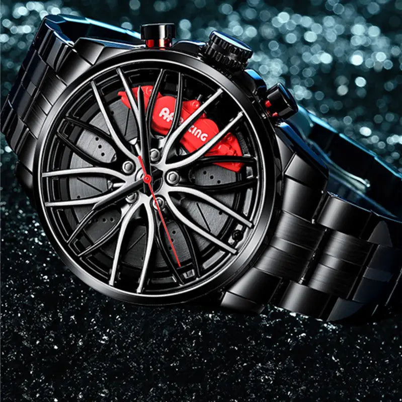 Rotating Red Pointer Quartz Watch For Men