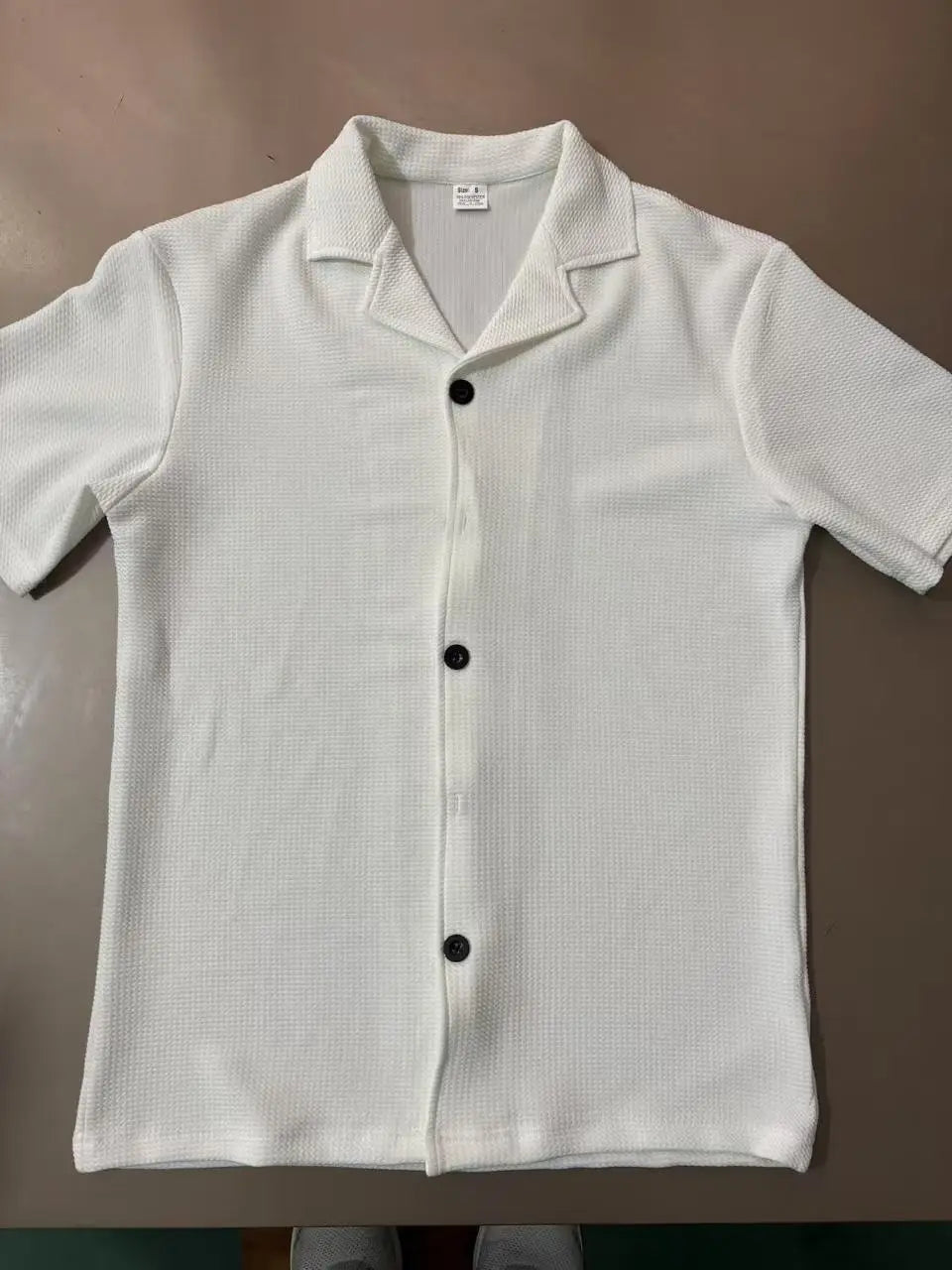 Daily Casual Short Sleeve Cardigan Shirt Men’s Suit Solid Color Summer