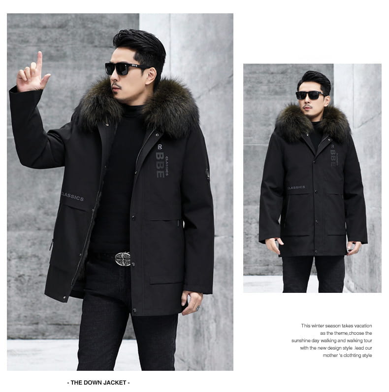 Fox Inner Pot Raccoon Hair Collar Fur Coat