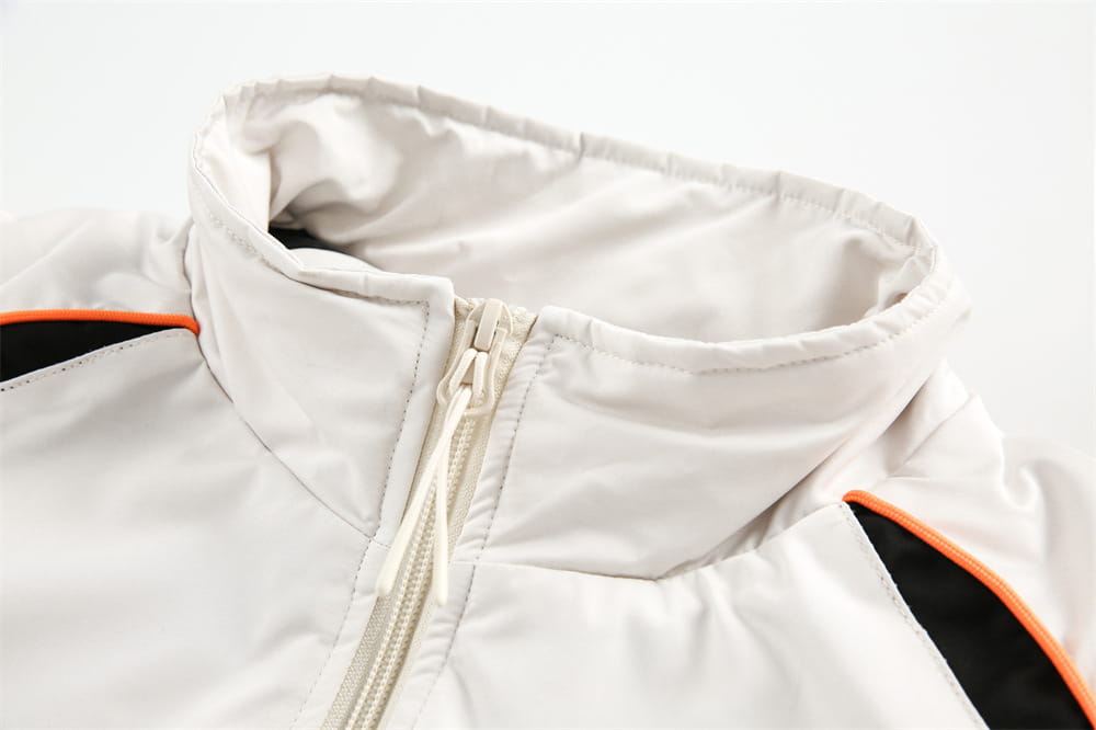 Splicing Gradient Letter Cotton Padded Loose Stand Collar Jacket