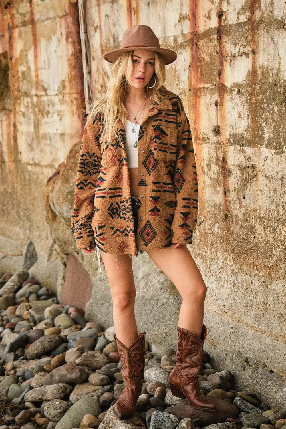 Women’s Retro Plush Lapel Long-sleeved Jacket