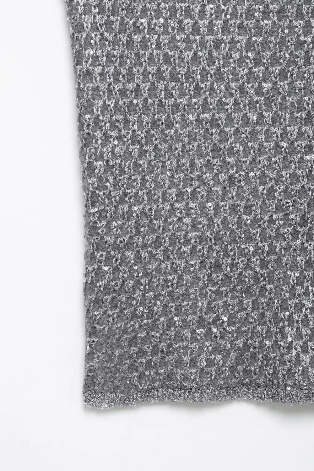 European And American Women’s Beads Decoration Metallic Yarn Knitted Top