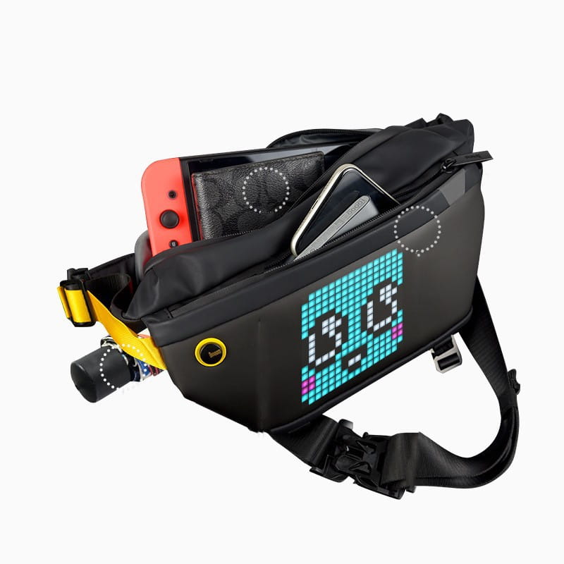 Men’s LED Screen Pixel Crossbody Shoulder Bag