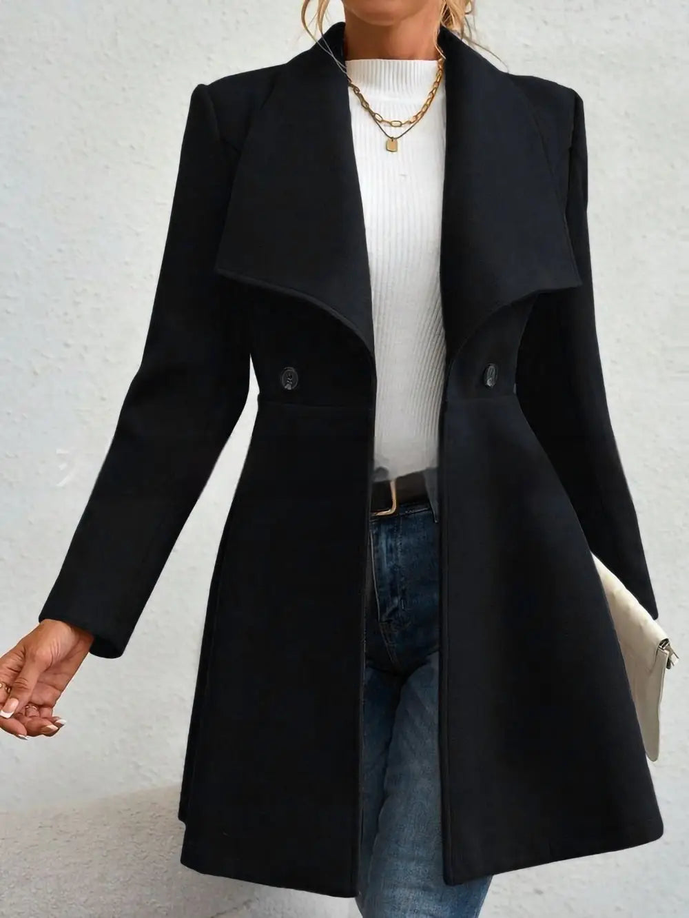 Women’s Coat Slim Fit Long Fashion Lapel