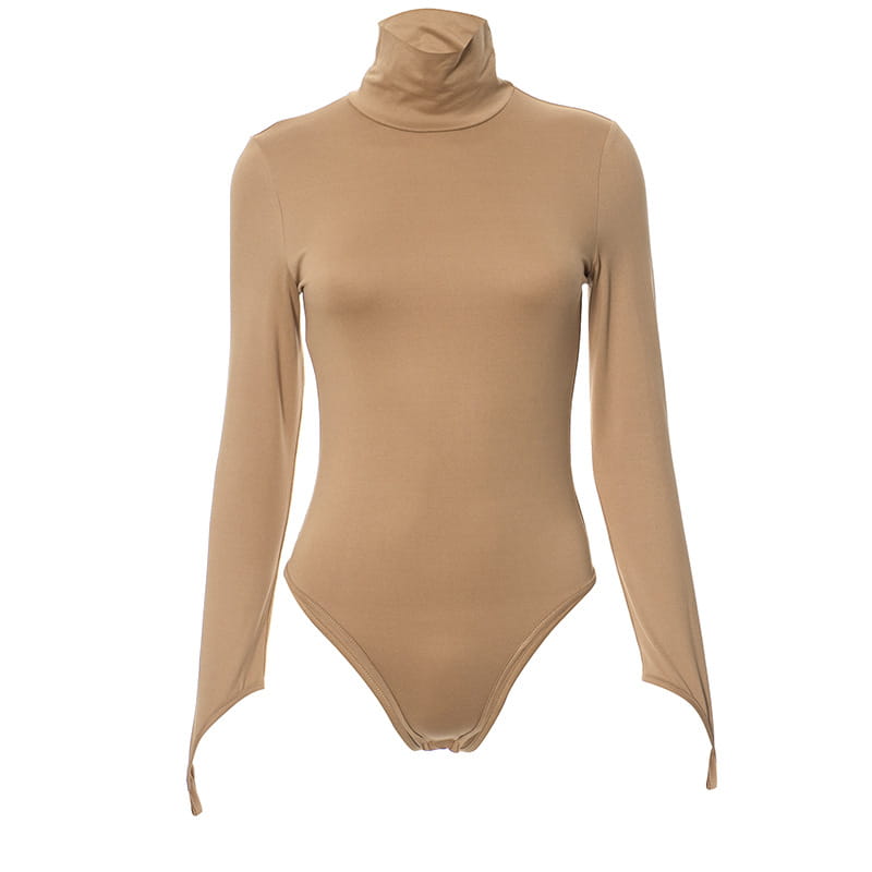 Women’s Solid Color Casual Round Neck Long Sleeve Slim Fit Jumpsuit