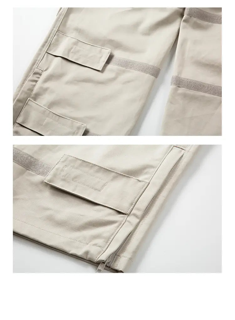 Multi Pocket Retro Velcro Side Zipper Men’s Casual Pants