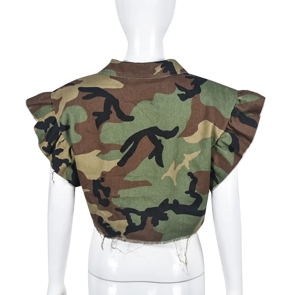 Autumn New Fashion Full Open Skirt Skirt Camouflage Skirt