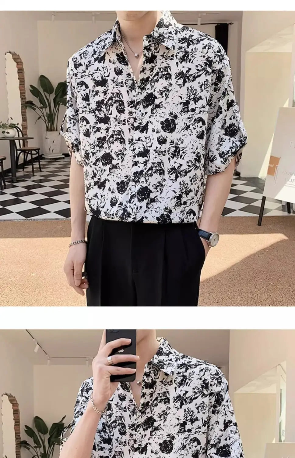 New Shirt Loose Outer Wear Heather Top Versatile Casual Men’s Short Sleeve