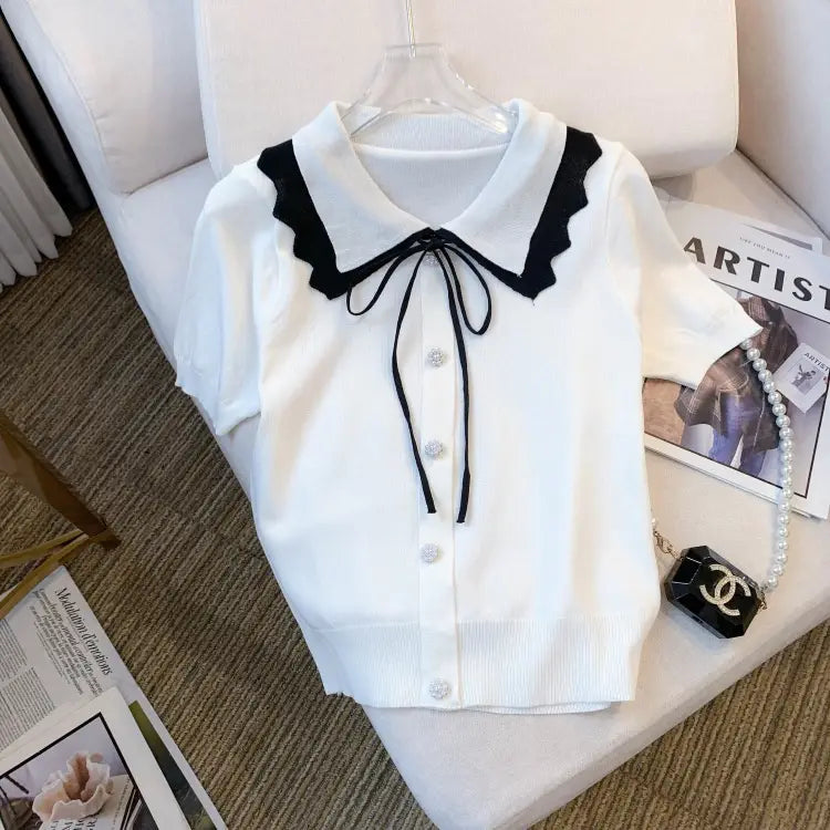 Women’s Design Short Sleeve Bow T-shirt