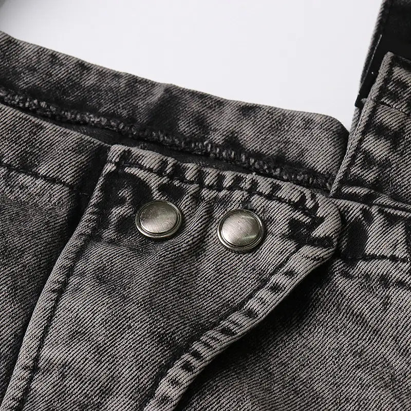 Personality Street Tooling Style Overall Jeans Women