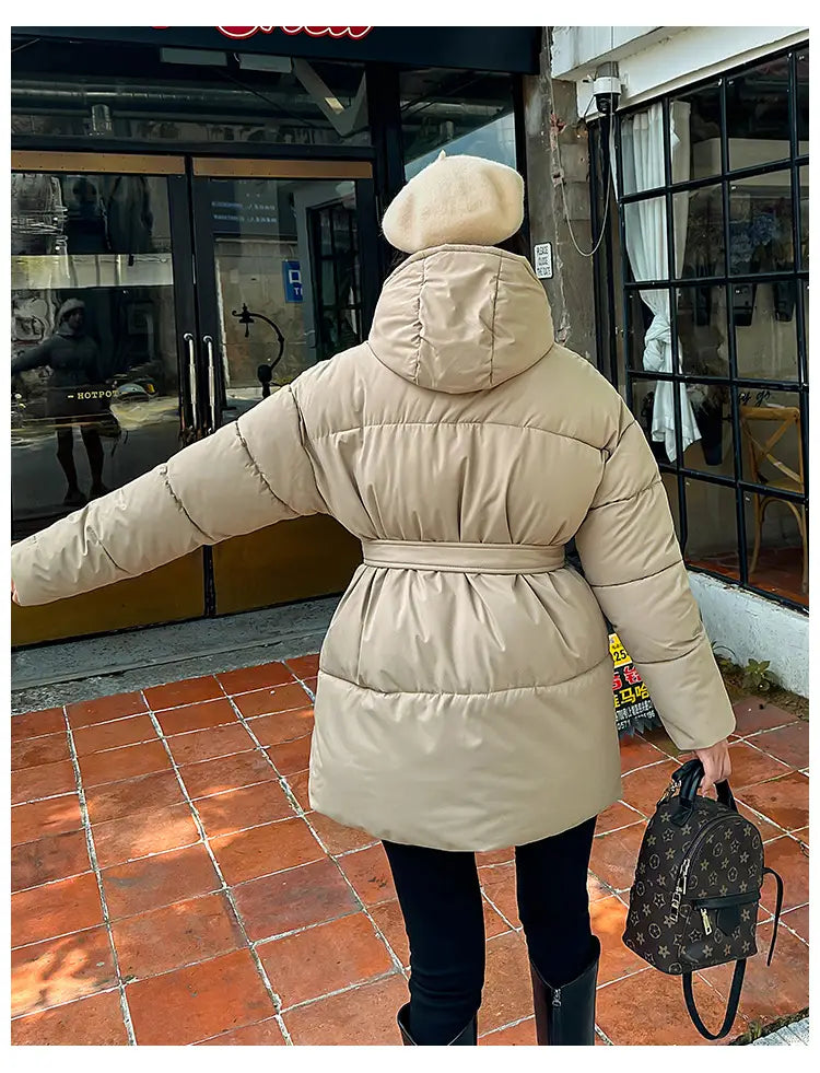 Women’s Mid-length Thickened Minority Fashion Temperament Cotton-padded Jacket
