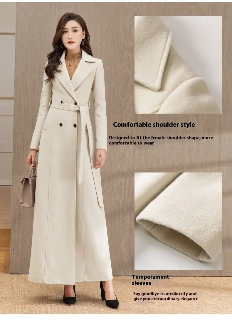Woolen Double-breasted Elegant Cashmere Coat