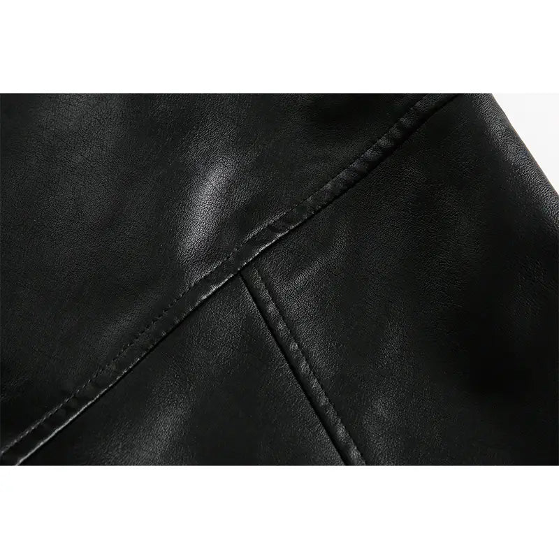 Men’s American-style Retro Simple Hooded Leather Coat Jacket
